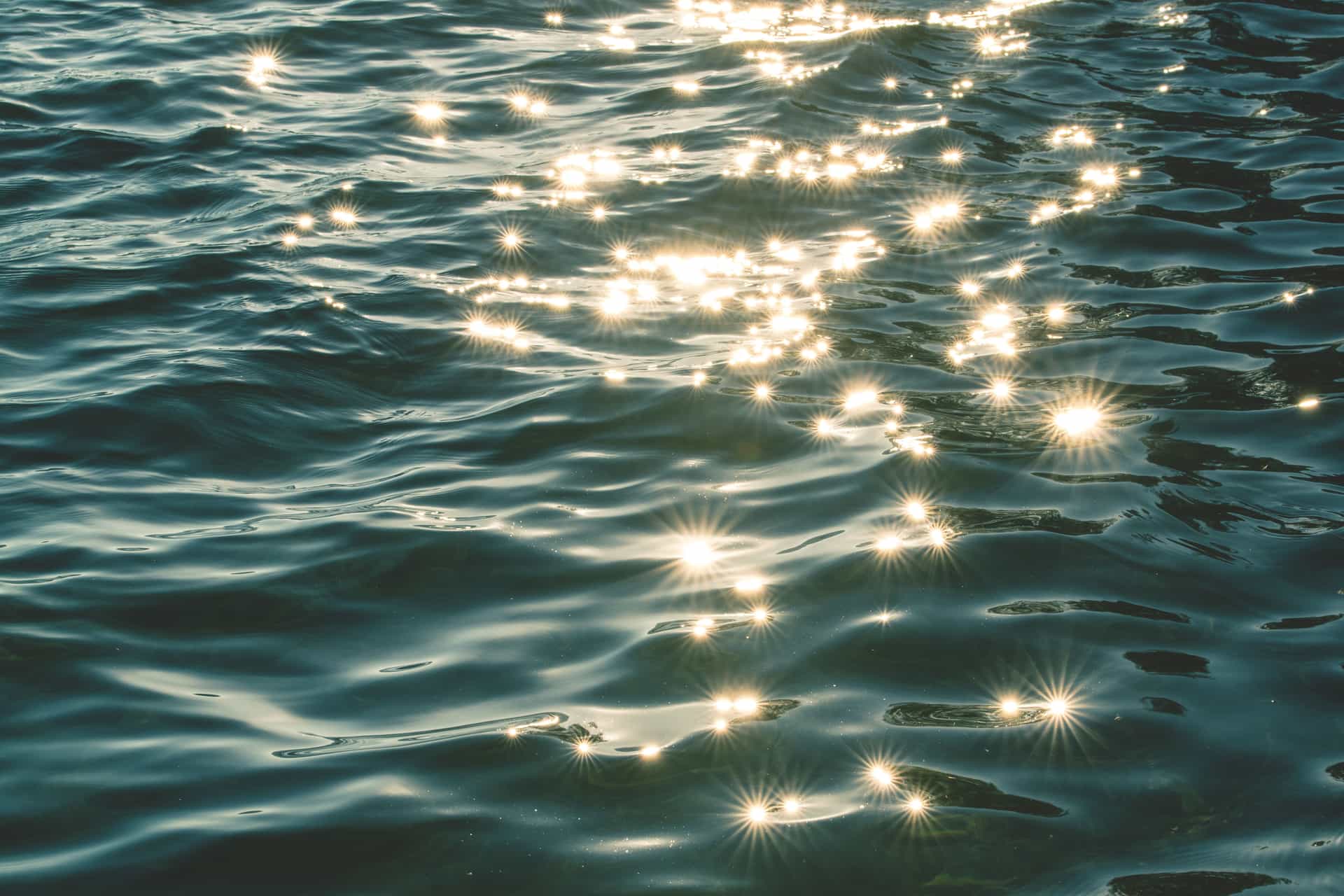 Sunlight reflecting off ocean waves